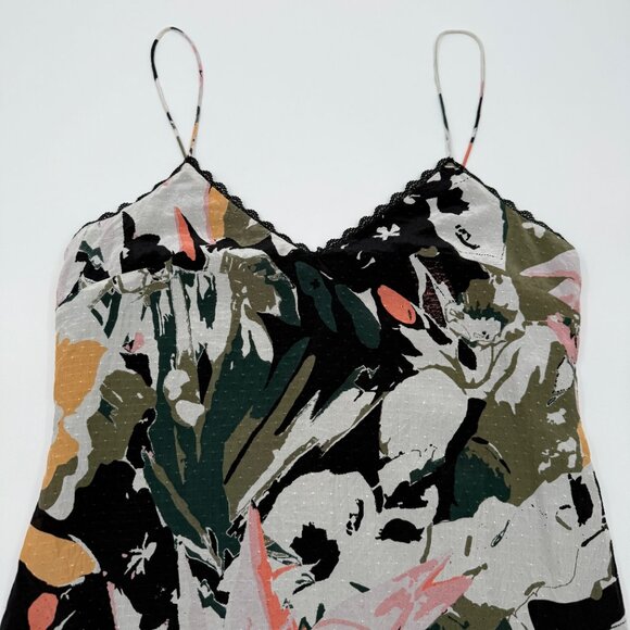 Club Monaco Kittrick Silk Slip Dress Women’s 2 Floral Print Midi Asymmetrical - Picture 6 of 14